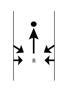 Figure 1.1: Potential Field Method in corridor.]]